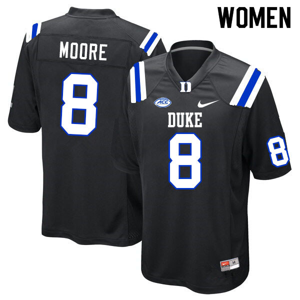 Women #8 Jordan Moore Duke Blue Devils College Football Jerseys Sale-Black